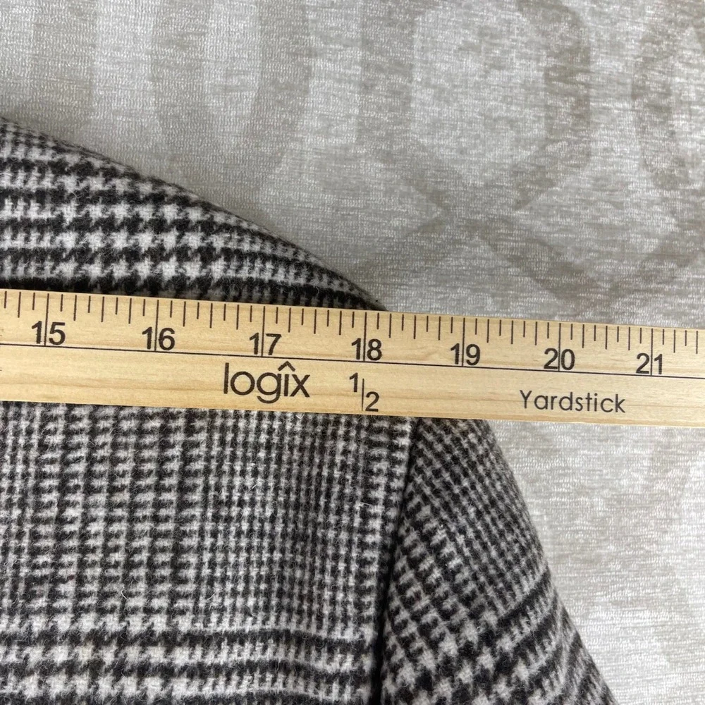 Lauren Ralph Lauren Black Label Men Gray Glen Plaid Wool Blend Overcoat Coat 44R